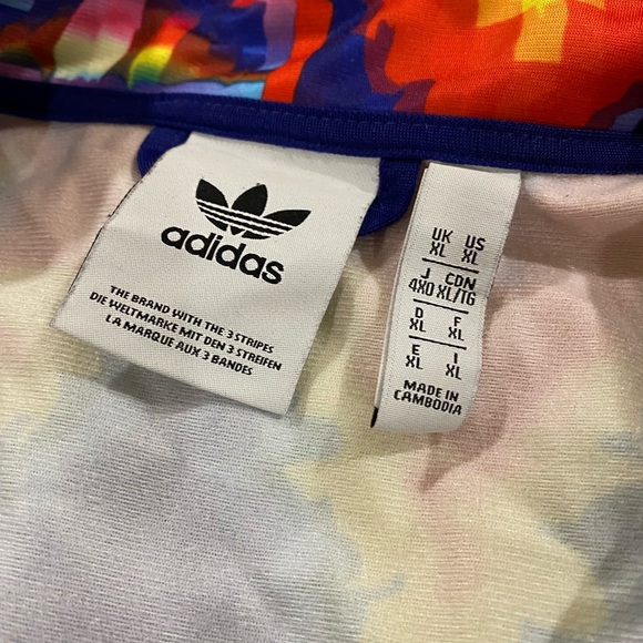 Adidas Jacket Mens X Large Multi Color Track Zip-Up Trefoil Logo Print Rare - Picture 3 of 3